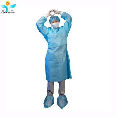 Waterproof Nonwoven Disposable Isolation Gown With Elastic Knitted Cuff